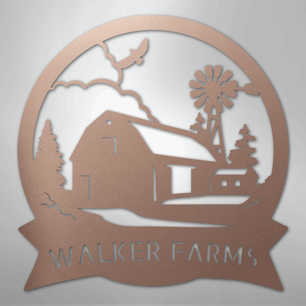 Barn House Monogram - Steel Sign