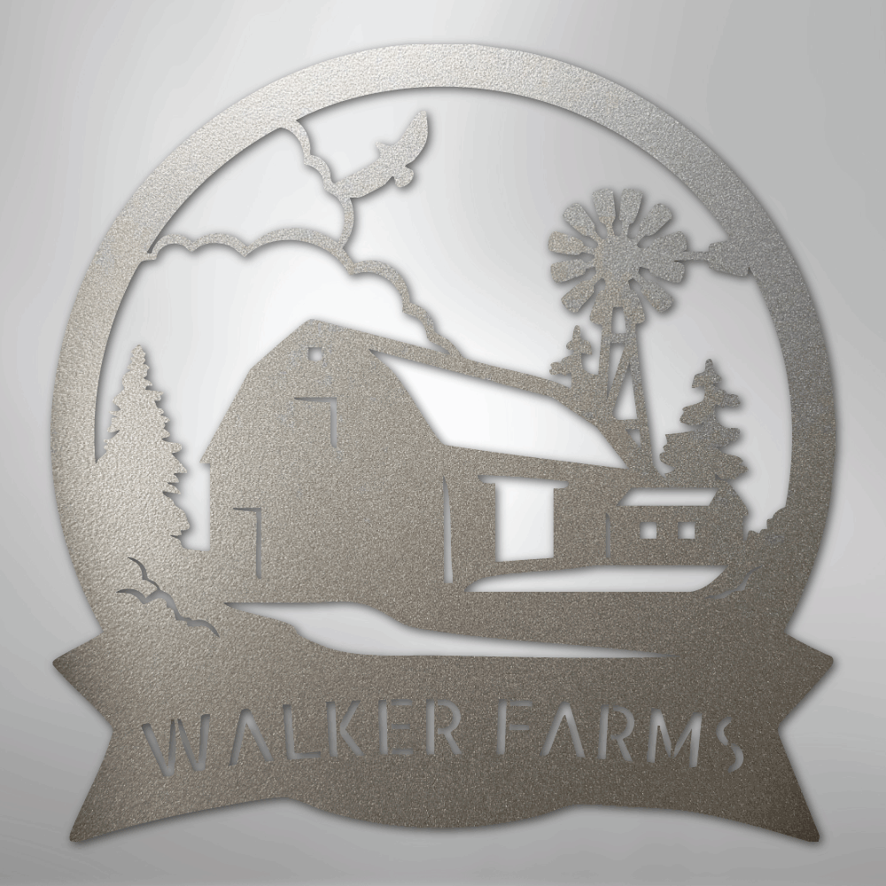 Barn House Monogram - Steel Sign