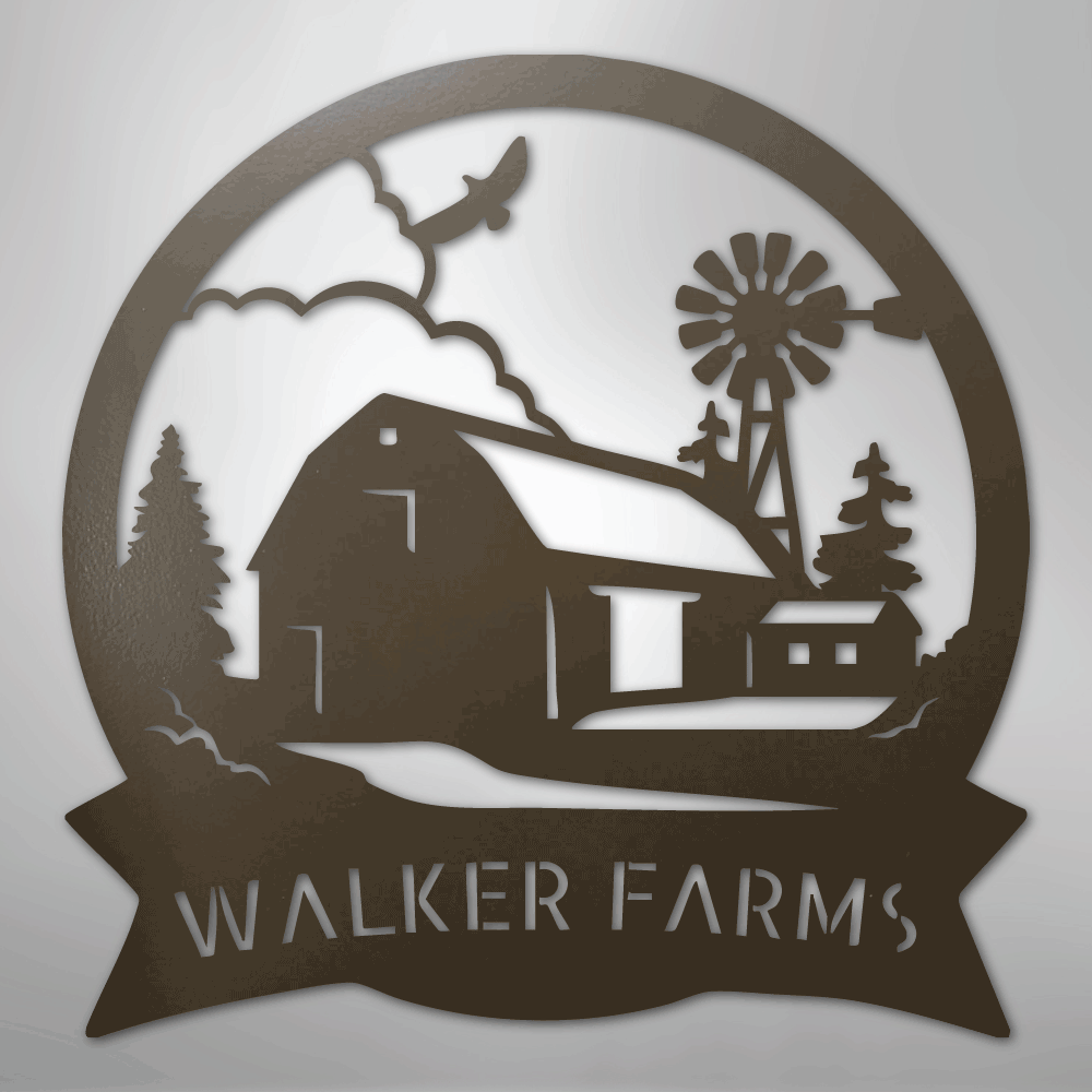Barn House Monogram - Steel Sign