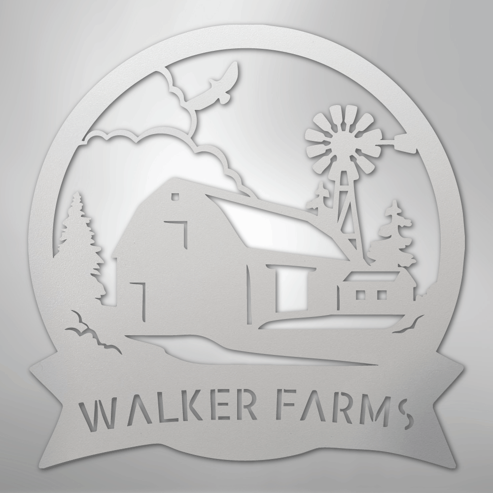 Barn House Monogram - Steel Sign