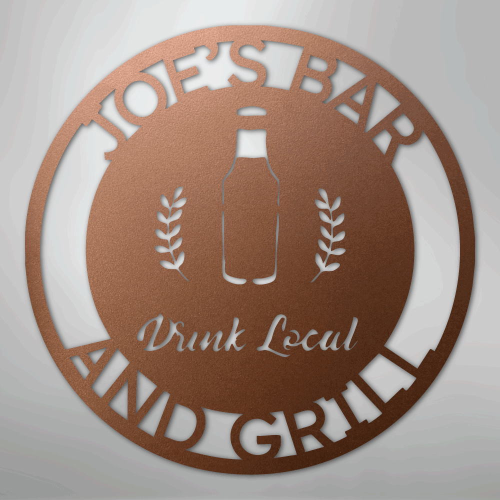 Drink Local Monogram - Steel Sign
