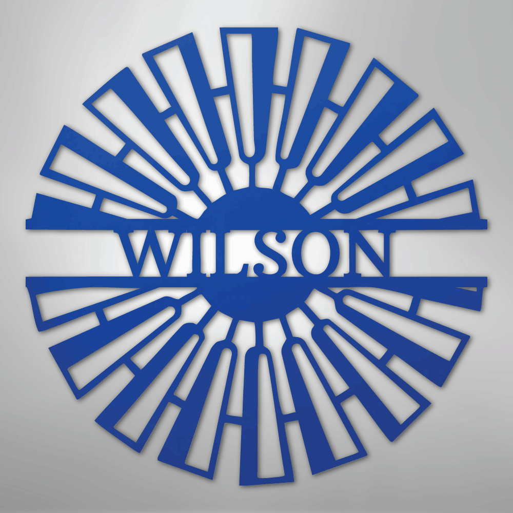 Fancy Windmill Monogram - Steel Sign