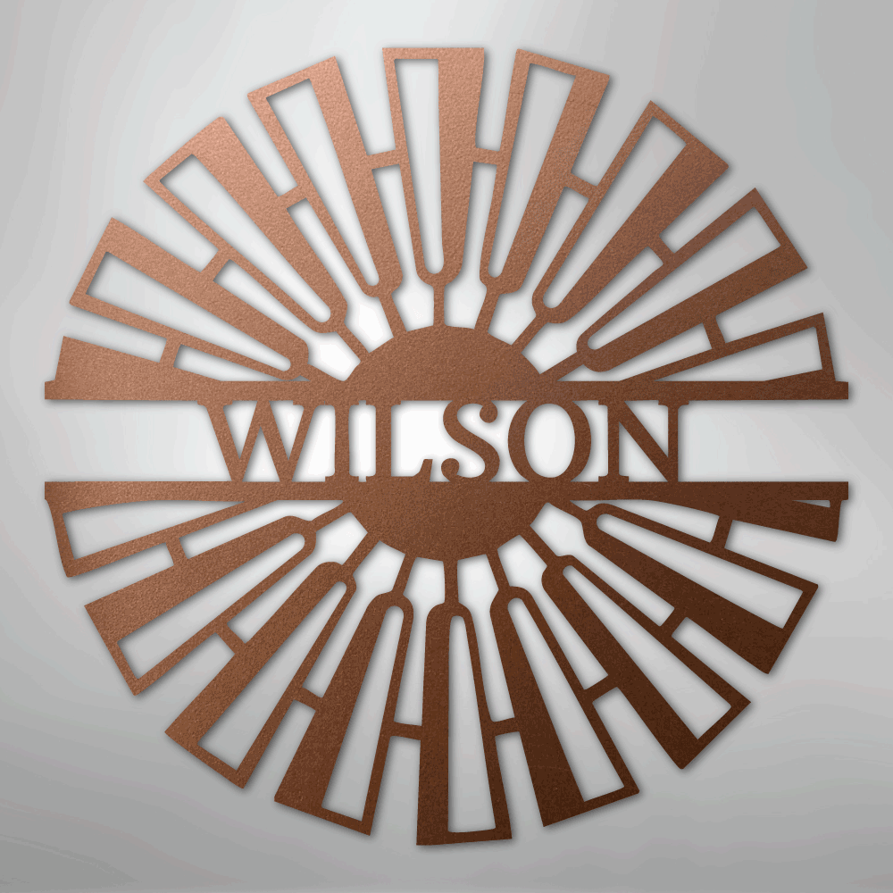 Fancy Windmill Monogram - Steel Sign
