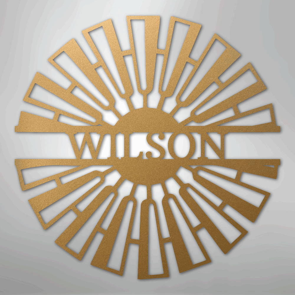 Fancy Windmill Monogram - Steel Sign
