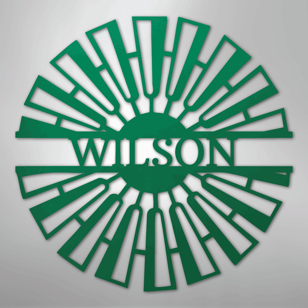 Fancy Windmill Monogram - Steel Sign