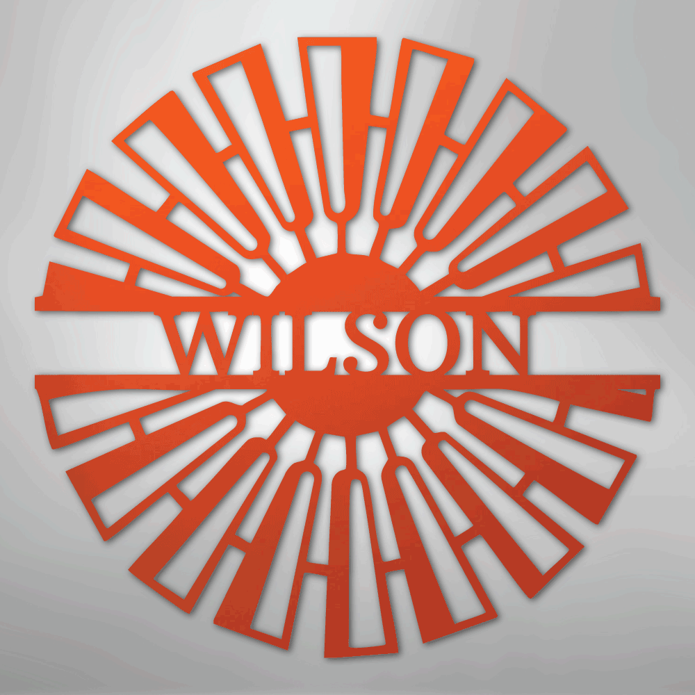 Fancy Windmill Monogram - Steel Sign