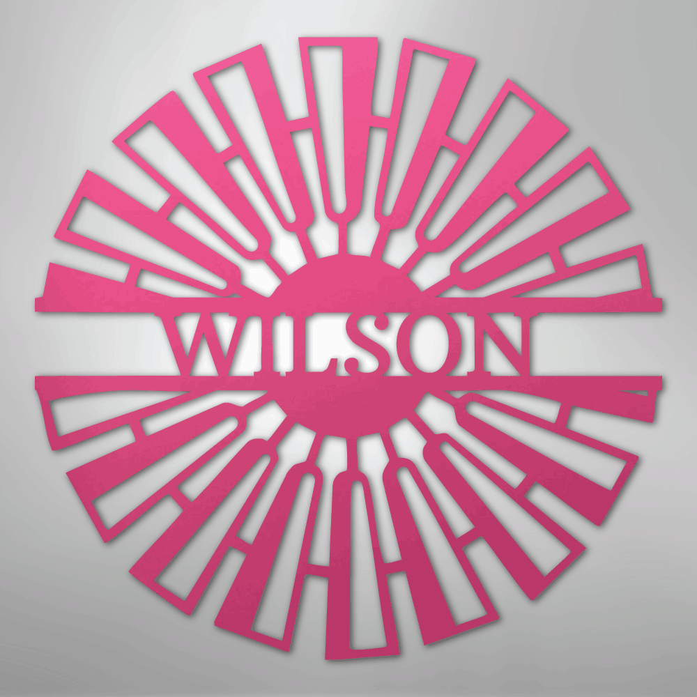 Fancy Windmill Monogram - Steel Sign