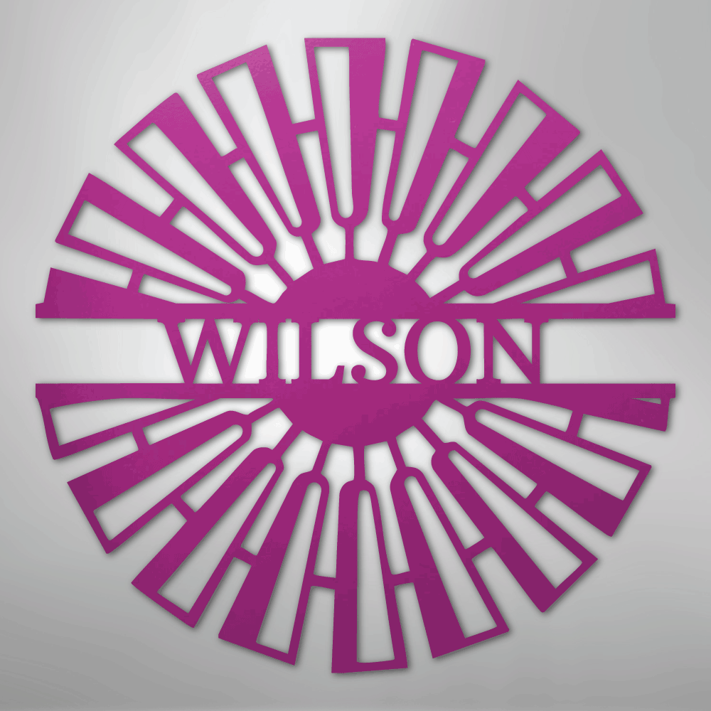 Fancy Windmill Monogram - Steel Sign