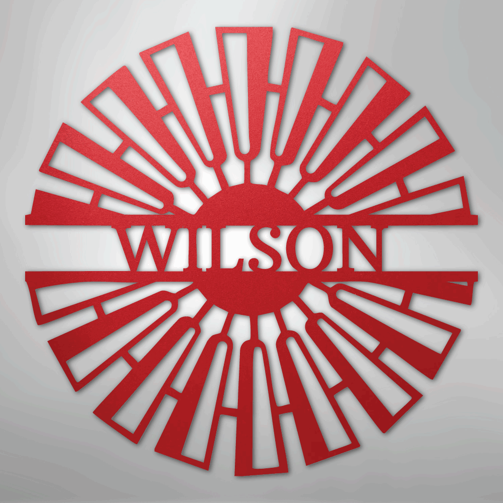 Fancy Windmill Monogram - Steel Sign