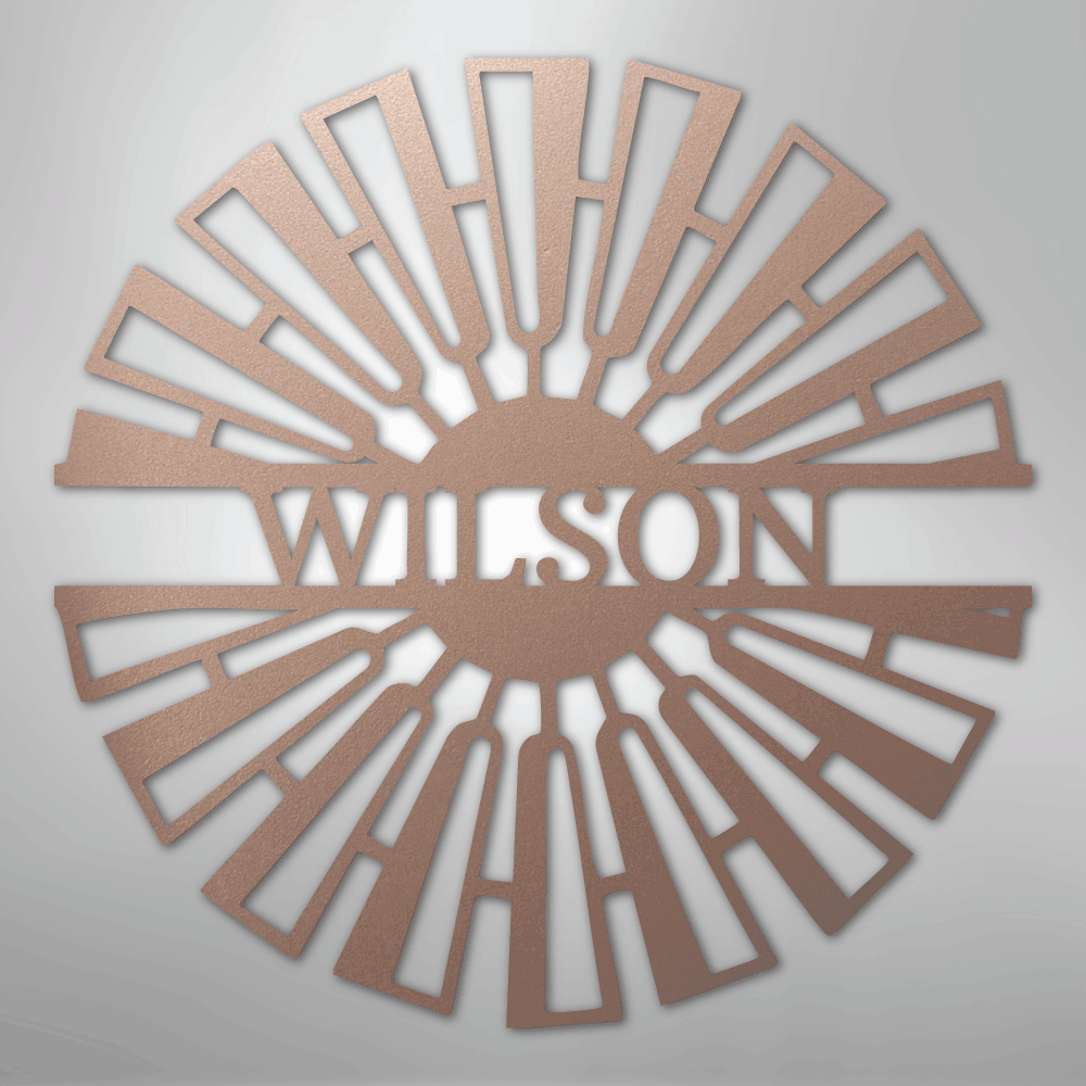 Fancy Windmill Monogram - Steel Sign