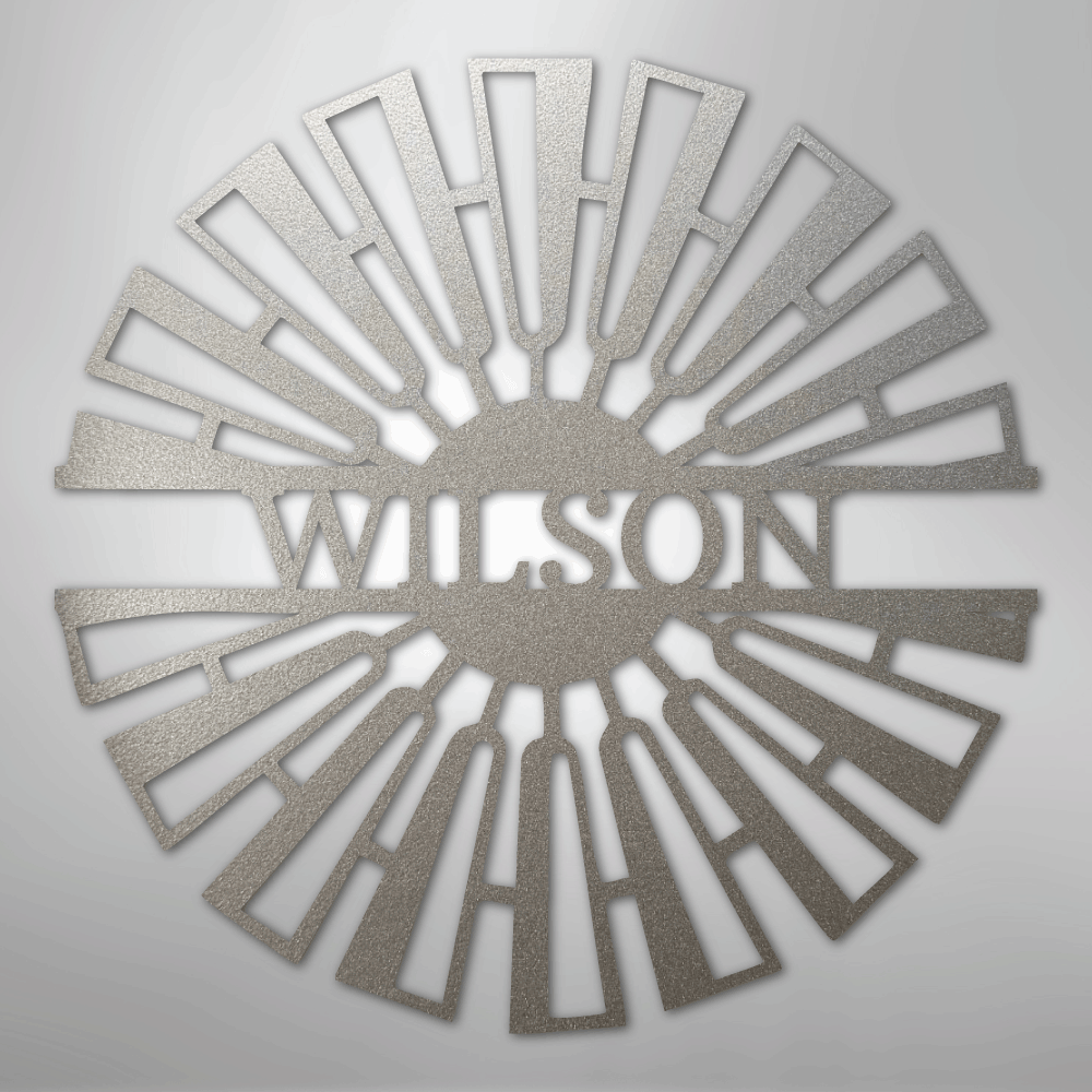 Fancy Windmill Monogram - Steel Sign