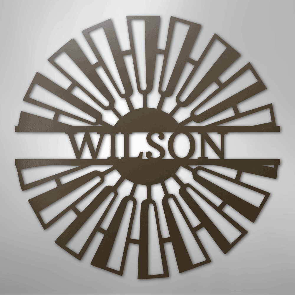 Fancy Windmill Monogram - Steel Sign