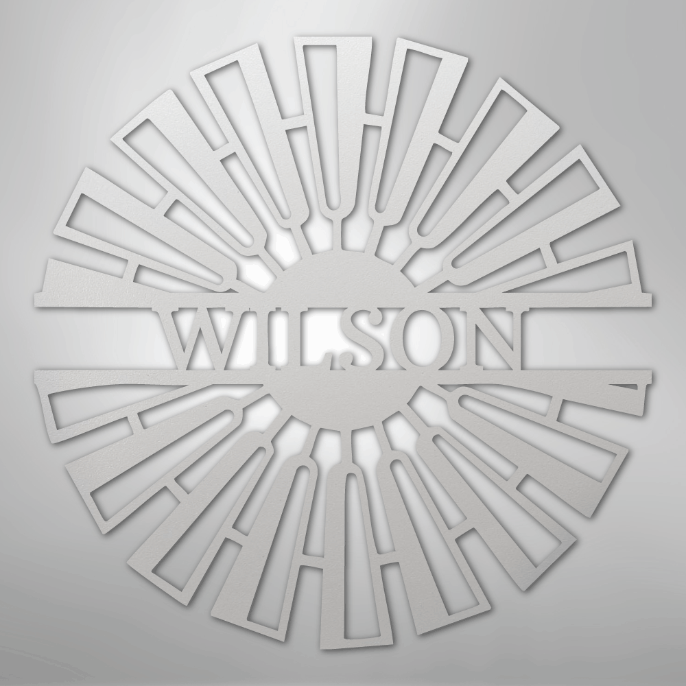 Fancy Windmill Monogram - Steel Sign