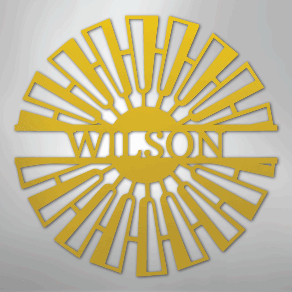Fancy Windmill Monogram - Steel Sign