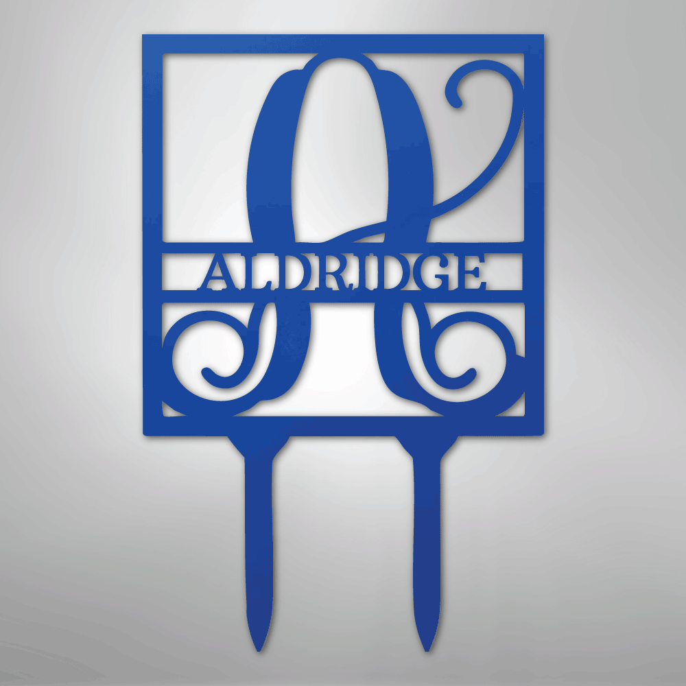 Square Stake Monogram - Steel Sign