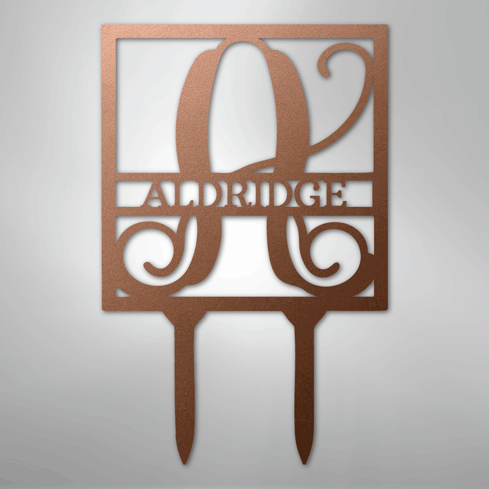 Square Stake Monogram - Steel Sign
