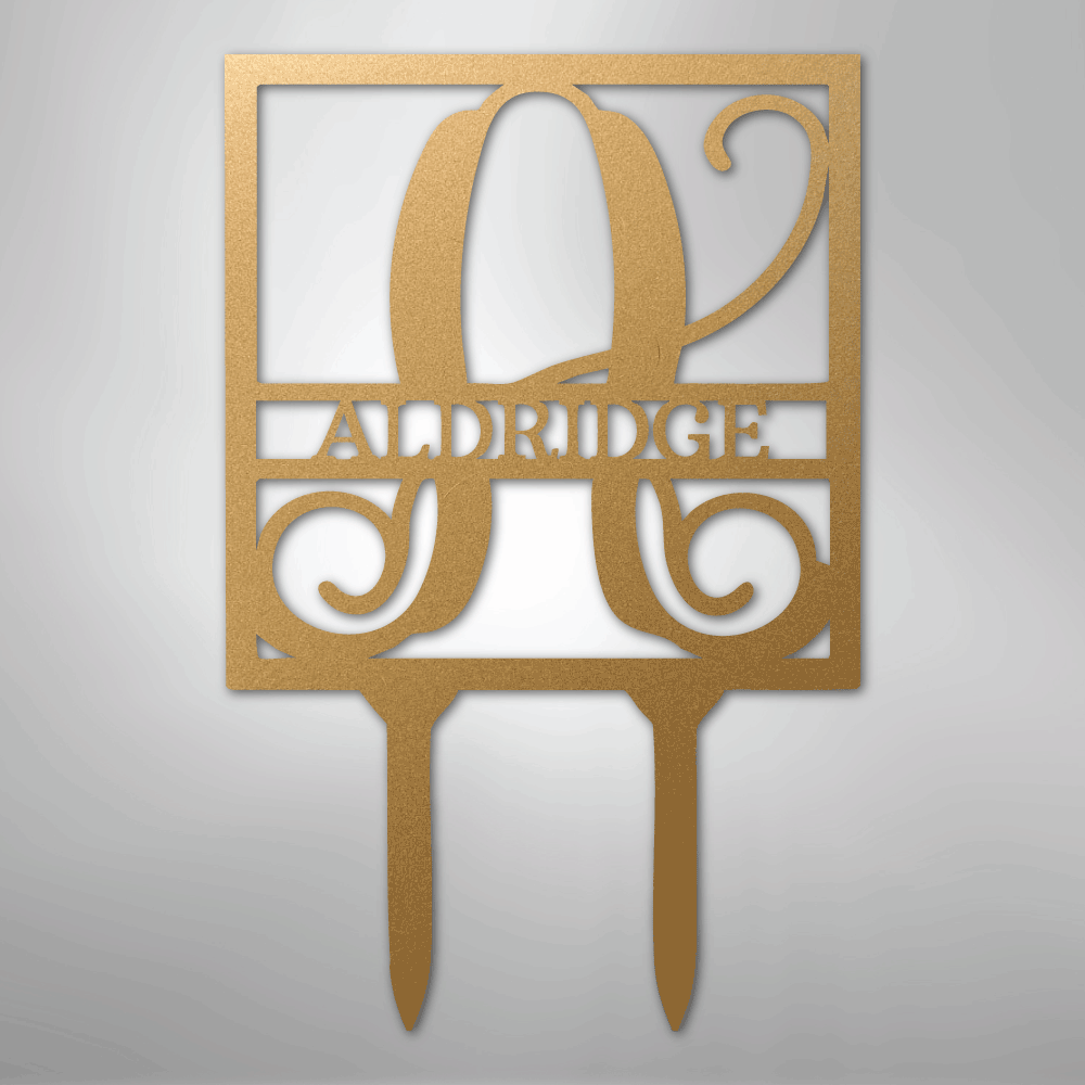 Square Stake Monogram - Steel Sign