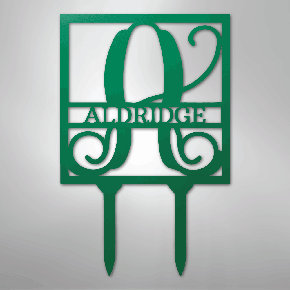 Square Stake Monogram - Steel Sign