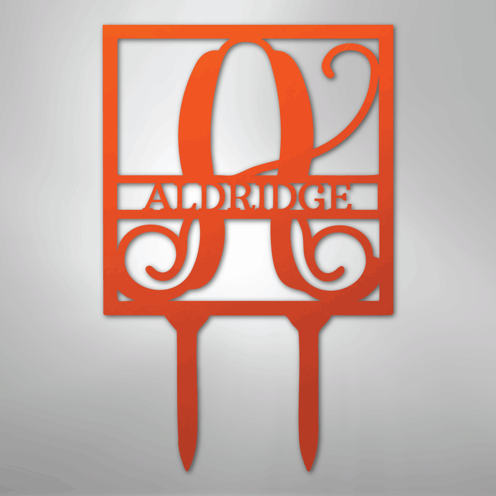 Square Stake Monogram - Steel Sign