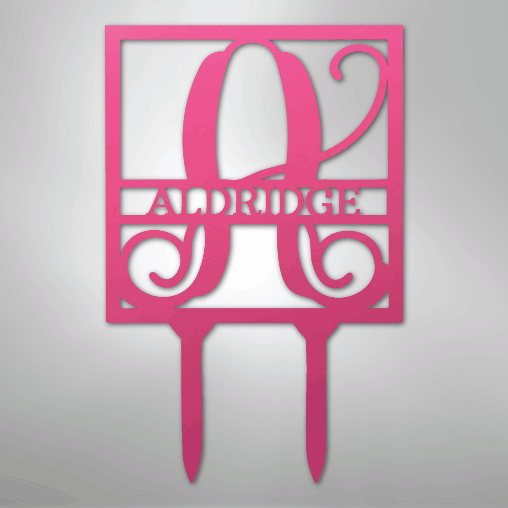 Square Stake Monogram - Steel Sign