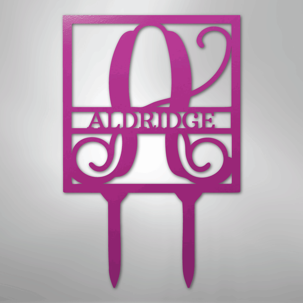 Square Stake Monogram - Steel Sign