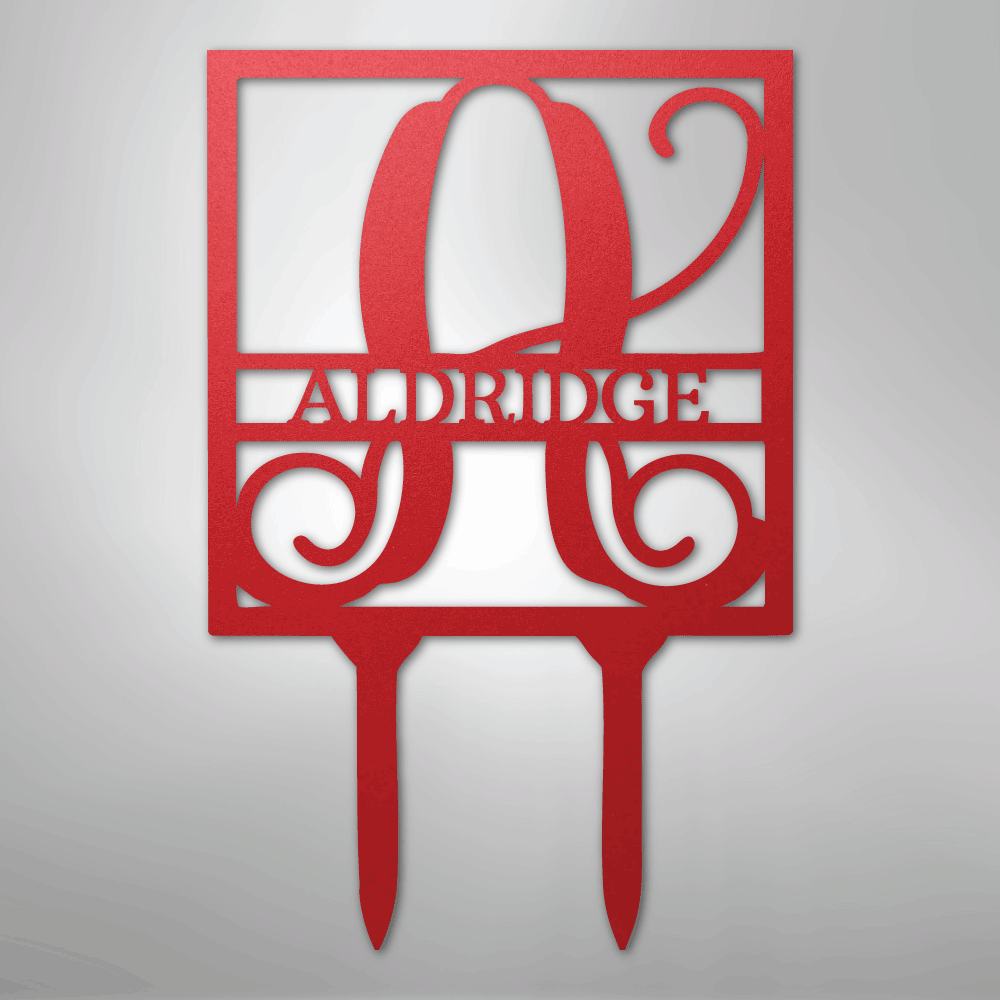 Square Stake Monogram - Steel Sign