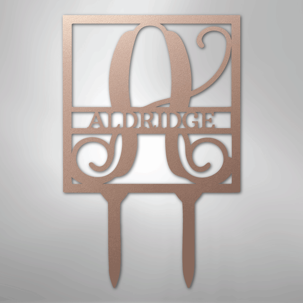 Square Stake Monogram - Steel Sign