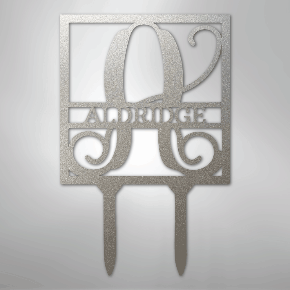 Square Stake Monogram - Steel Sign
