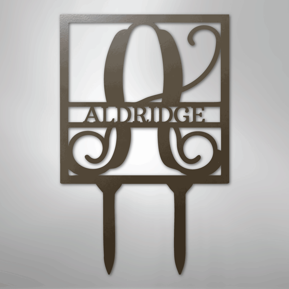 Square Stake Monogram - Steel Sign