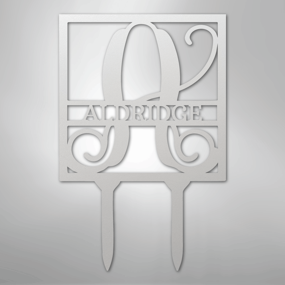 Square Stake Monogram - Steel Sign