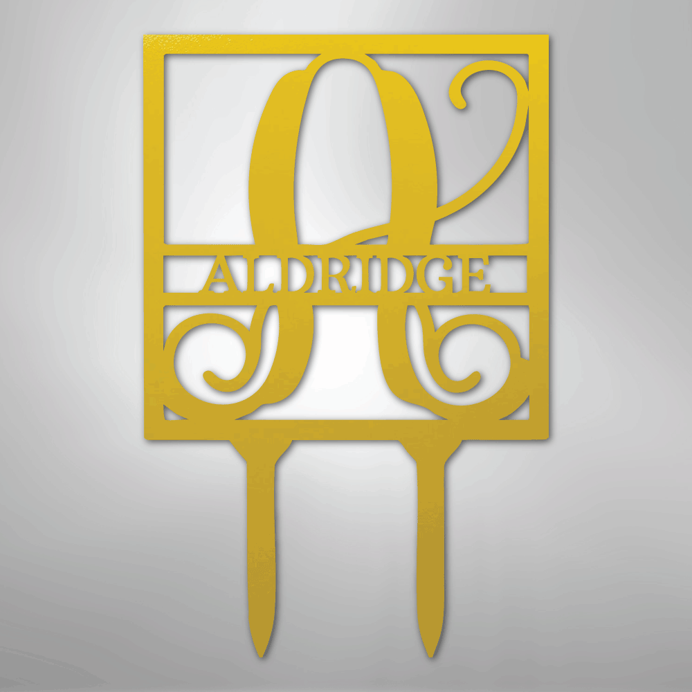 Square Stake Monogram - Steel Sign