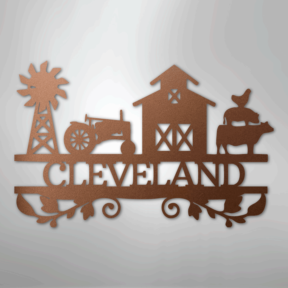 Farm Life Monogram - Steel Sign