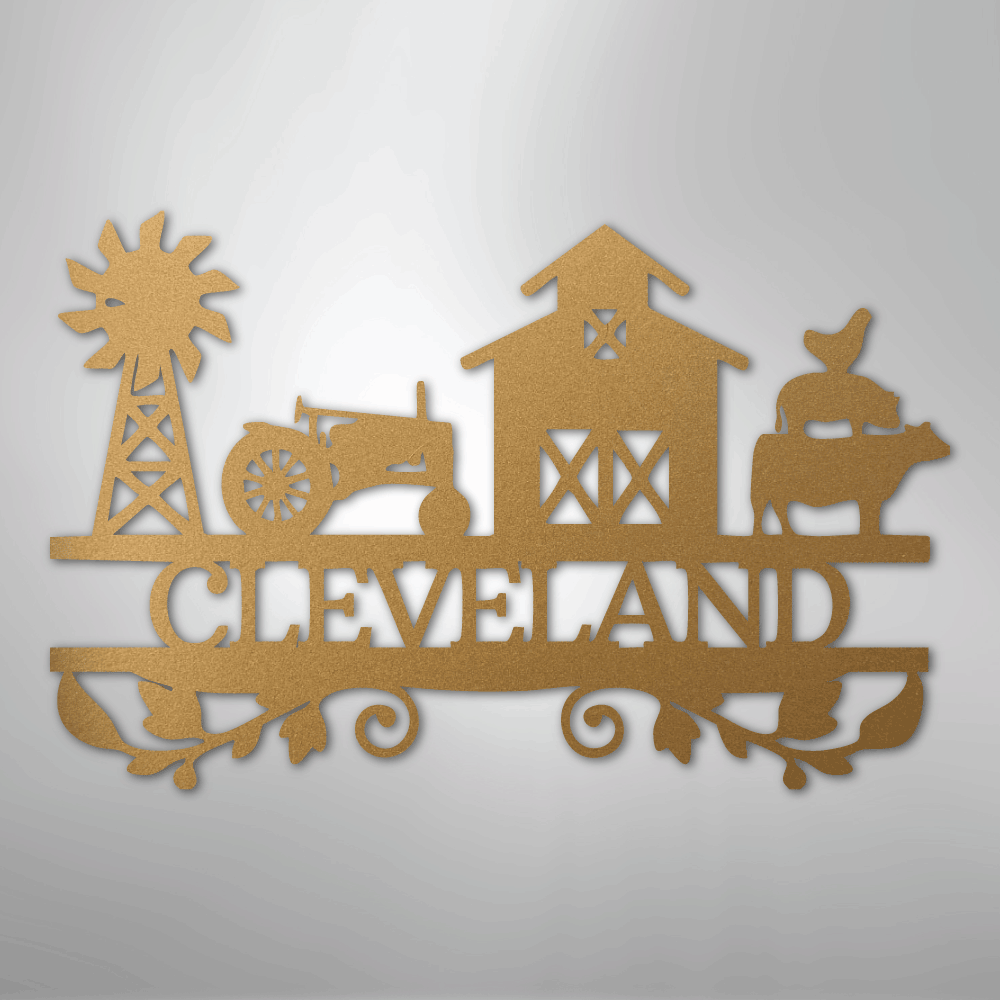 Farm Life Monogram - Steel Sign