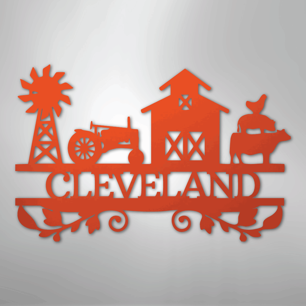 Farm Life Monogram - Steel Sign