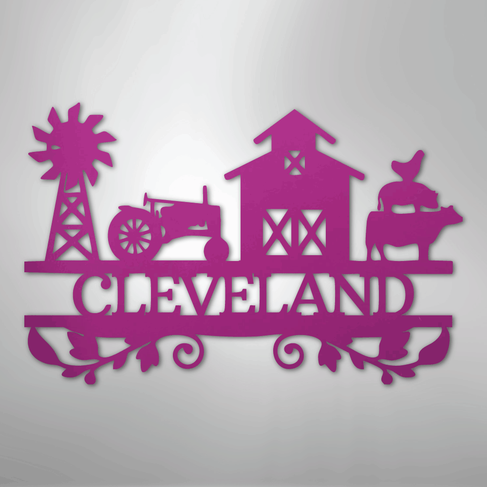 Farm Life Monogram - Steel Sign