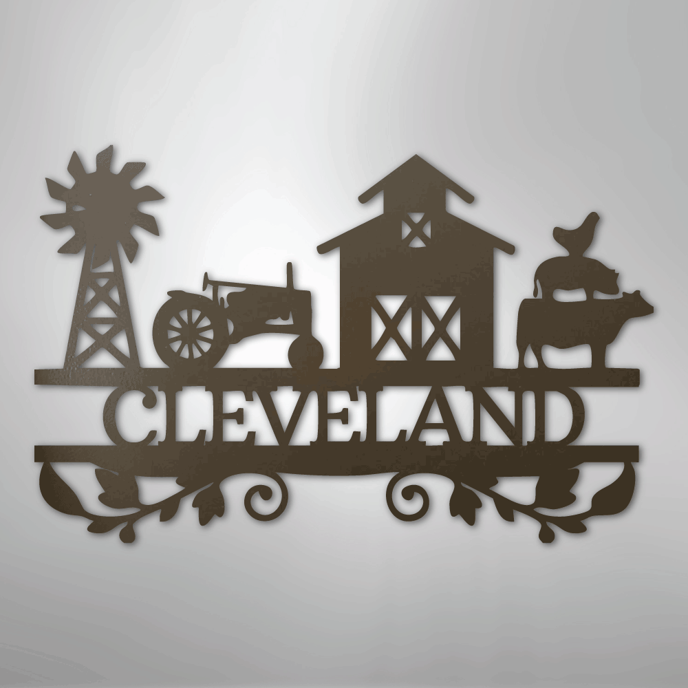 Farm Life Monogram - Steel Sign