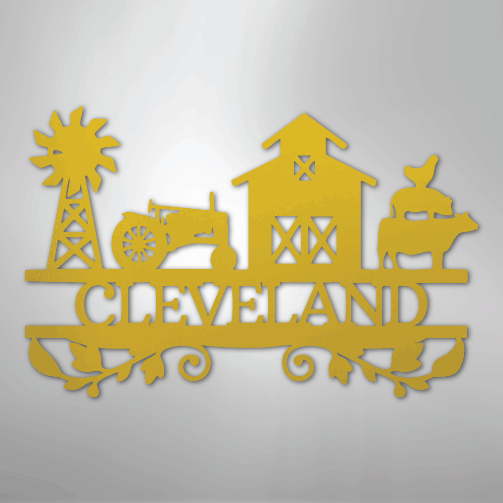 Farm Life Monogram - Steel Sign