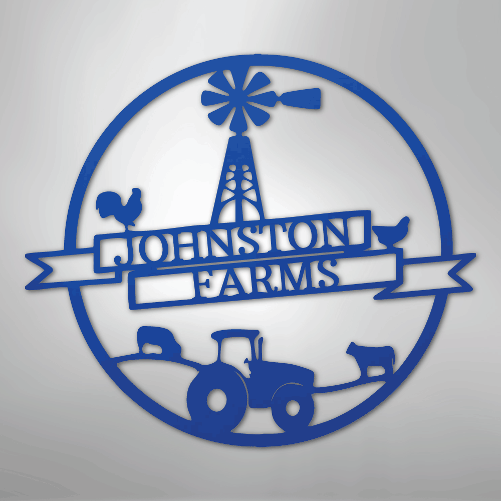 Farm Banner Monogram - Steel Sign