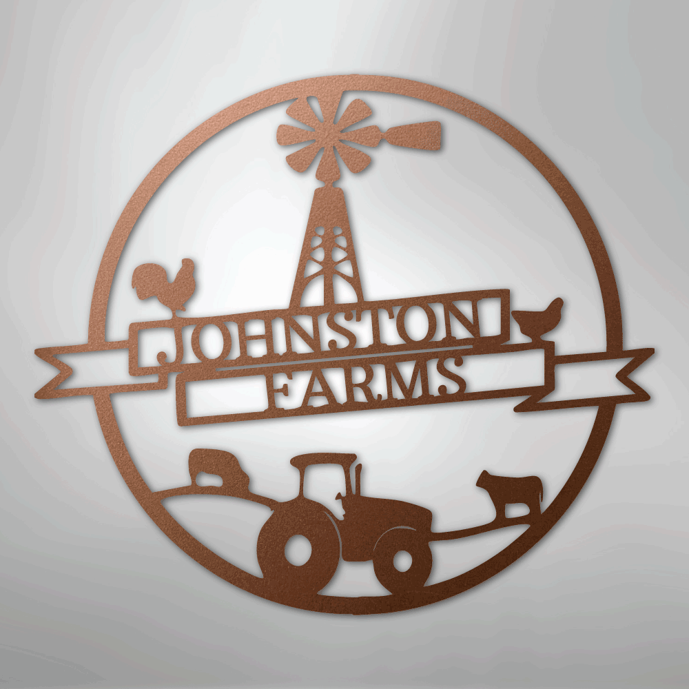 Farm Banner Monogram - Steel Sign