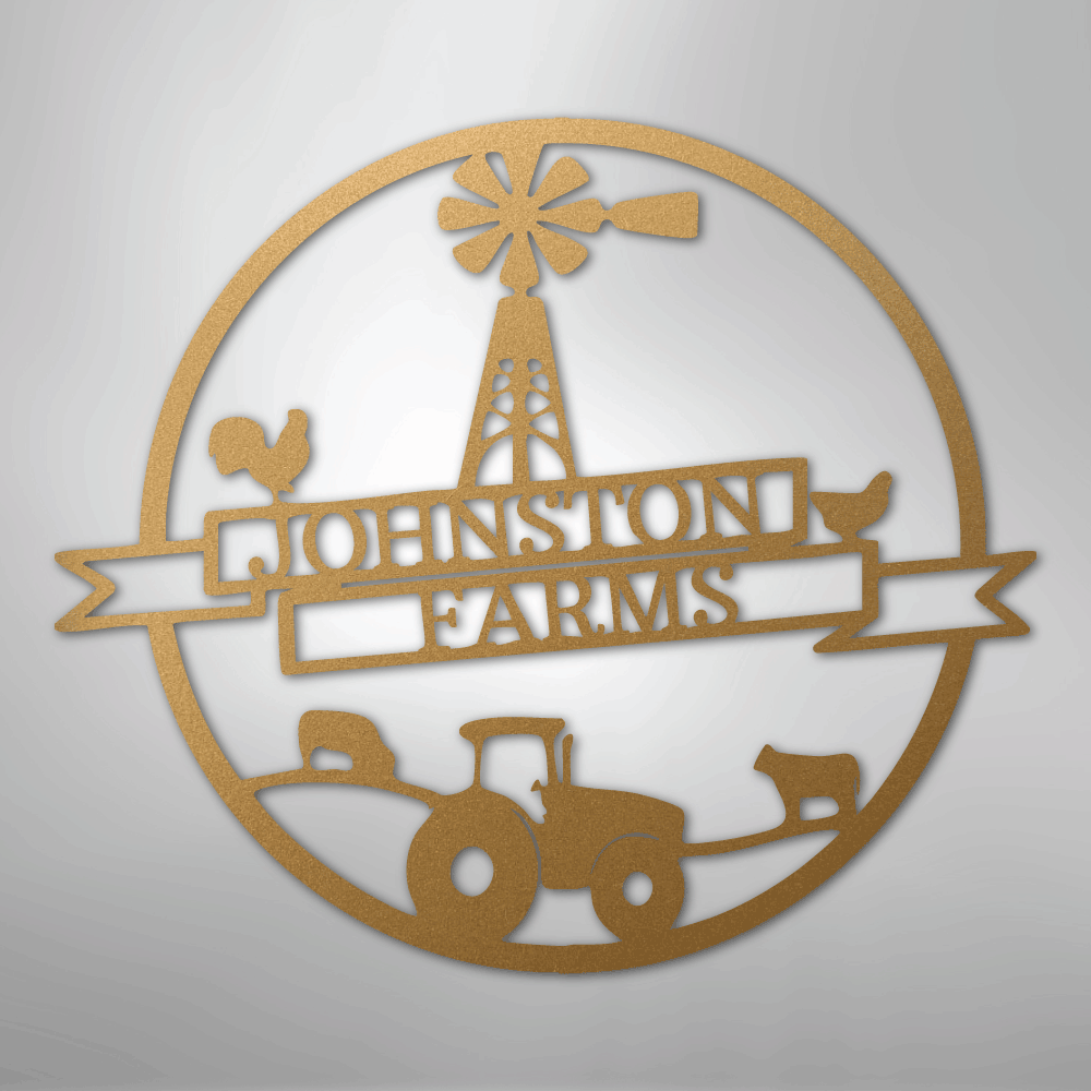 Farm Banner Monogram - Steel Sign