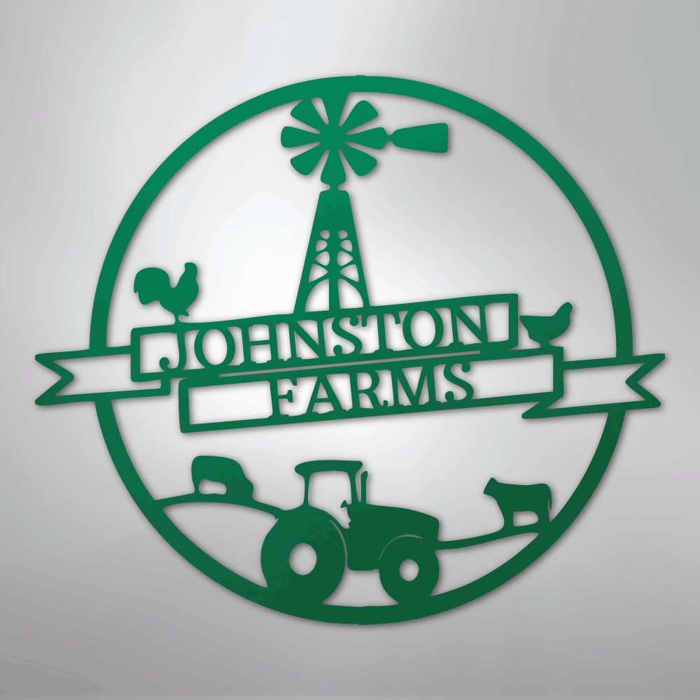 Farm Banner Monogram - Steel Sign