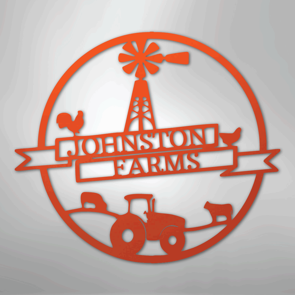 Farm Banner Monogram - Steel Sign