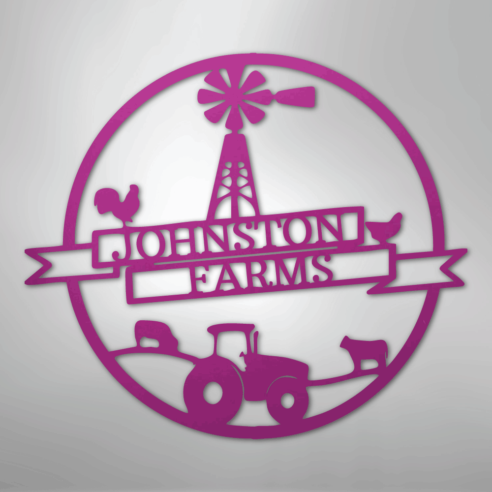 Farm Banner Monogram - Steel Sign