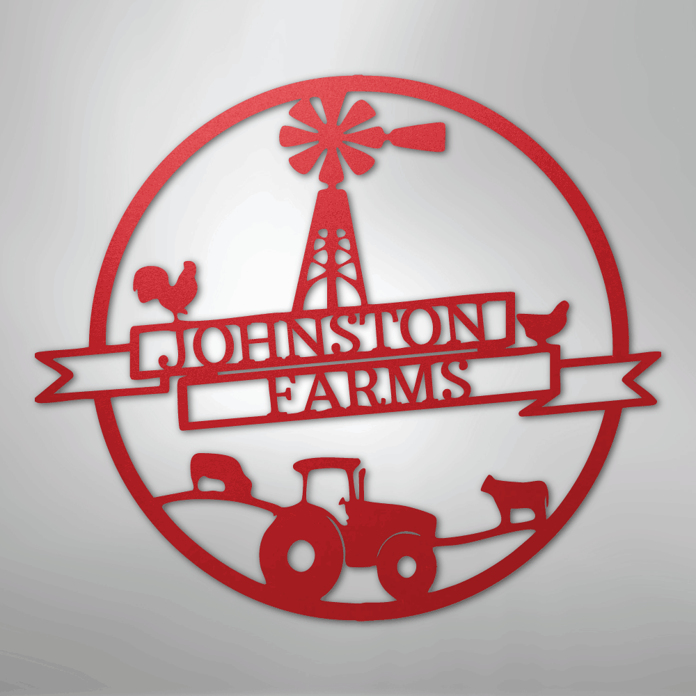 Farm Banner Monogram - Steel Sign