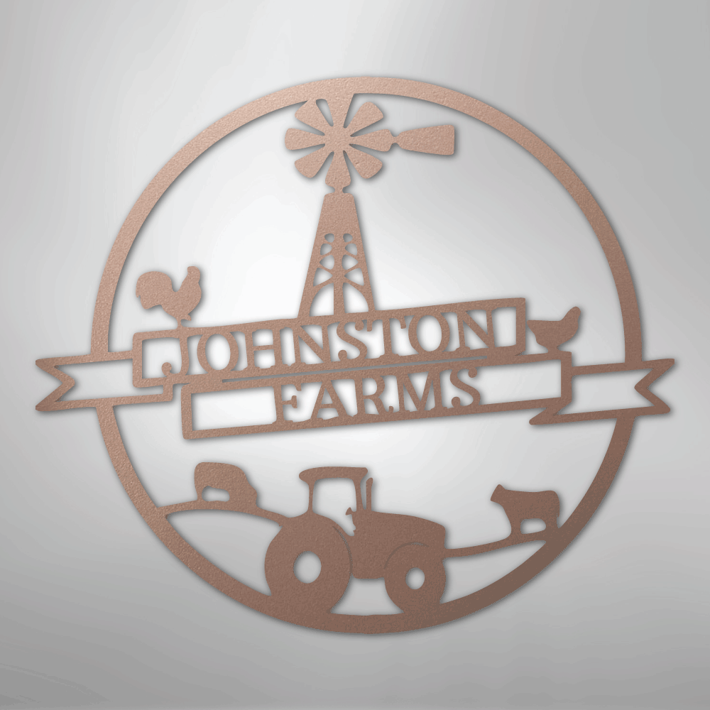 Farm Banner Monogram - Steel Sign