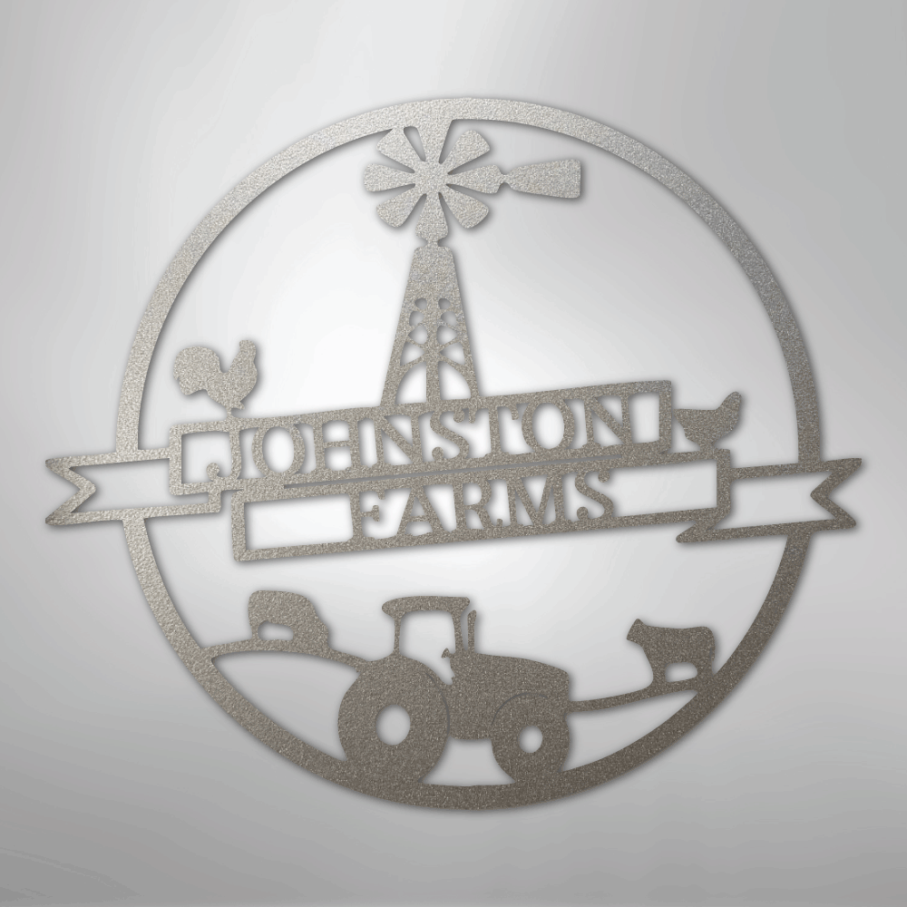 Farm Banner Monogram - Steel Sign