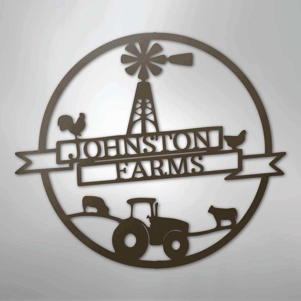 Farm Banner Monogram - Steel Sign