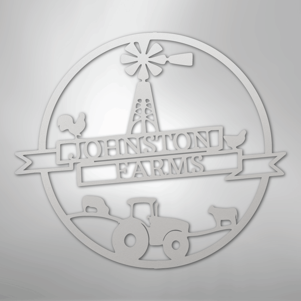 Farm Banner Monogram - Steel Sign