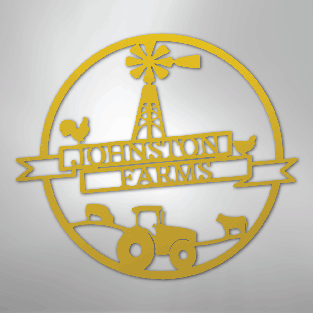 Farm Banner Monogram - Steel Sign
