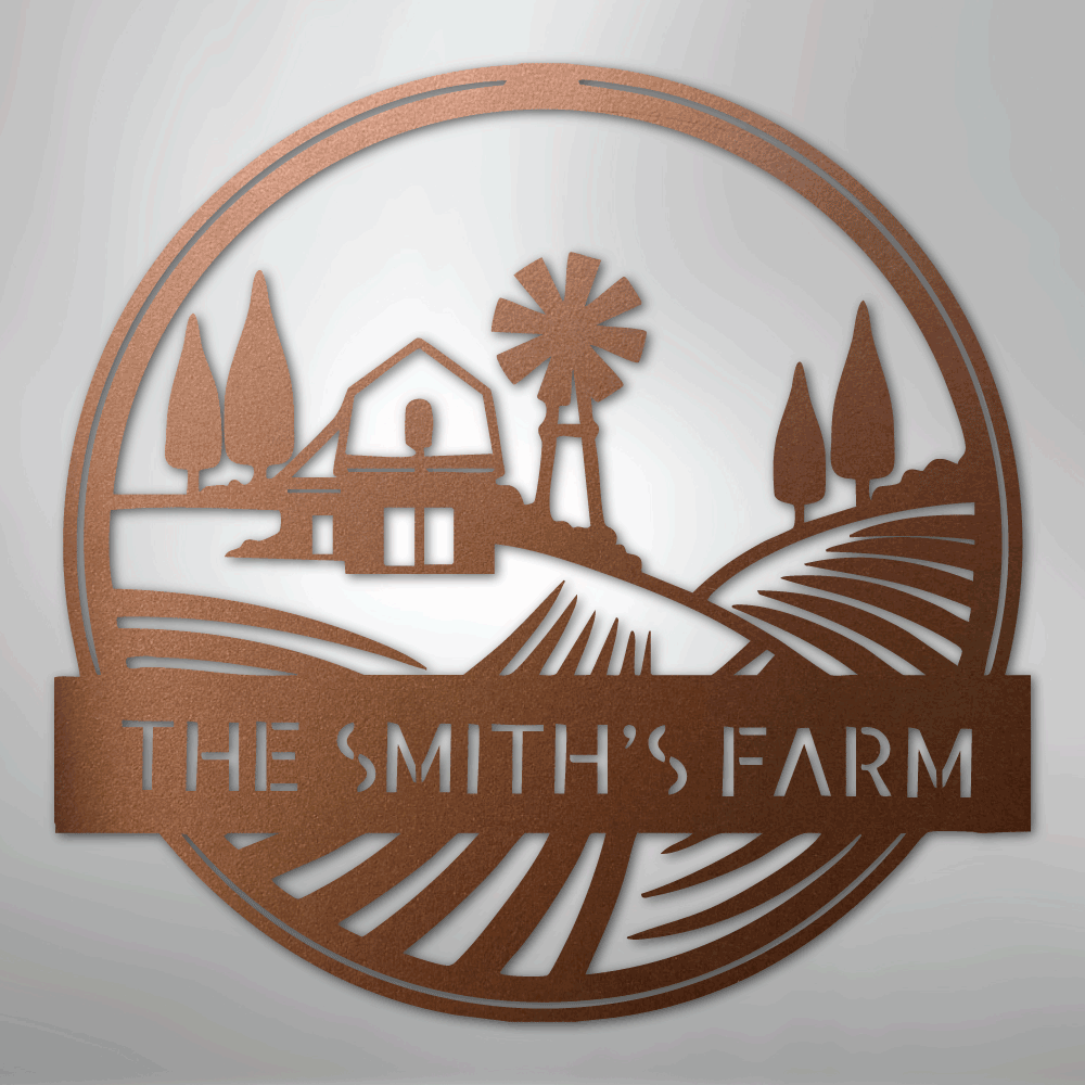 Rolling Fields Monogram - Steel Sign
